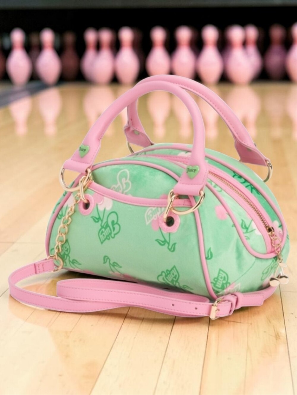 JUICY CHERRY Crossbody Satchel Purse Pink Retro Green Y2K Cherry Gelato
